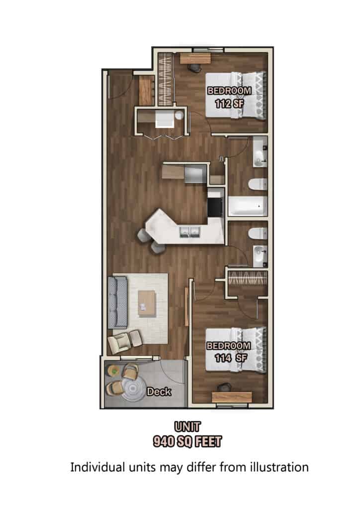 Two bedroom floorplan